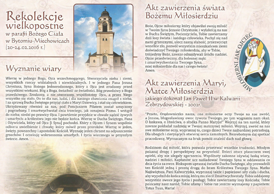 Rekolekcje wielkopostne Boże Ciało Rekolekcje wielkopostne Boże Ciało